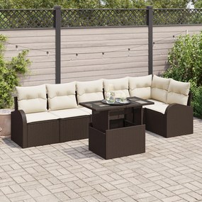 vidaXL Set de canapele pentru grădină 7 pcs Maro 100 x 55 x 73 cm
