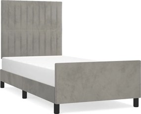 vidaXL Cadru de pat fără saltea, gri deschis, 80x200 cm, catifea