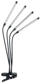 Lampă LED reglabilă cu clemă pentru plante VITARO 4xLED/10W/230V negru