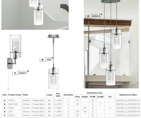 Pendul design modern Duo crom 2301 SRT