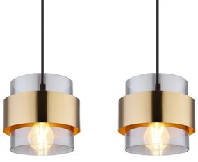 Lustră pe cablu MILEY 4xE27/60W/230V neagră/alamă Globo 15560-4H