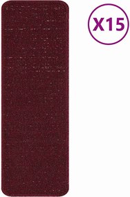 vidaXL Tălpici Antiderapante pentru Trepte 15 pcs Bordo 60 x 25 cm PP