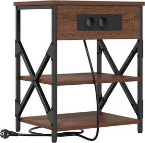 vidaXL Dulap de noapte Stejar închis 41 x 31 x 51 cm Lemn compozit