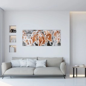 Tablou - Frunze înghețate (120x50 cm)