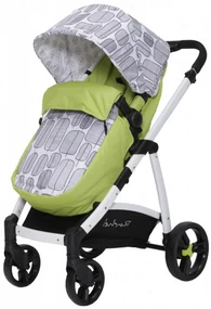 Carucior nou nascuti 2 in 1 NOVOKIDS™ Rachel PRO, Cu geanta bebe inclusa, Cadru aluminiu, Plasa insecte, Maner reglabil pe inaltime, Verde Aprins