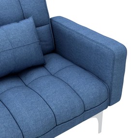 Canapea extensibila, albastru, material textil Albastru