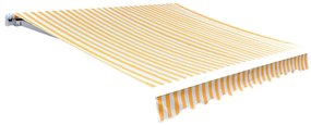 vidaXL Pânză copertină, galben &amp; alb, 3x2,5m (cadrul nu este inclus)