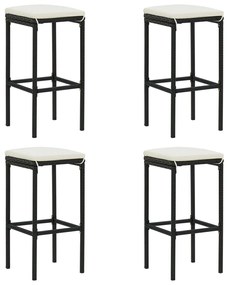 Set mobilier bar de gradina cu perne, 5 piese, negru Negru, 5