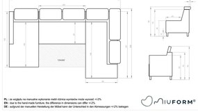 Colțar bej extensibil (cu colț pe partea dreaptă) Sweet Harmony – Miuform