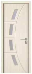 Usa Interior din MDF Novo Doors ND508, Cadru din Lemn Masiv, Geam Sablat, KIT COMPLET, Toc , Manere si balamale incluse (Culoare: Alb, Dimensiune: 80