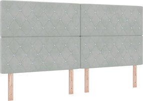 vidaXL Tăblie cap Gri deschis 200 cm Catifea