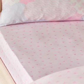 Cearceaf pentru copii, roz, din microfibră pentru pat de o persoană/pentru saltea înaltă cu elastic 90x190 cm Soft as a Cloud – Catherine Lansfield