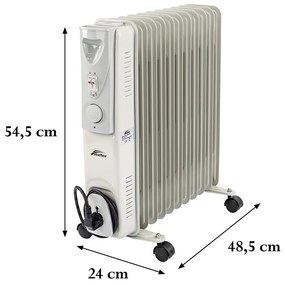 Radiator cu ulei Norde, format din 11 piese, 1000W/1500W/2500W