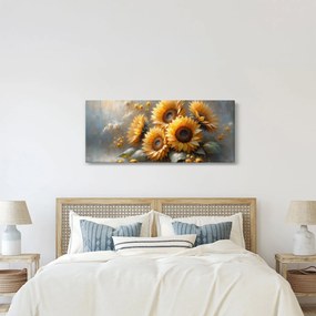 Tablou - Pictură cu floarea-soarelui (120x50 cm)