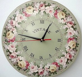 SENTOP | Ceas de perete vintage din lemn, cerc | KVERTO