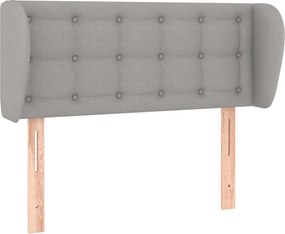 vidaXL Tăblie de pat cu aripioare gri deschis 93x23x78/88 cm textil