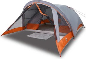 vidaXL Cabină cort de camping 4 persoane gri și portocaliu impermeabil