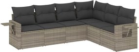 vidaXL Set canapele de grădină cu perne, 6 piese gri deschis poliratan