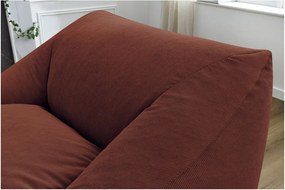 Fotoliu bean bag portocaliu cu tapițerie din catifea reiată Lilibet – Bobochic Paris