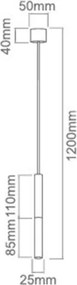 Open Design OR80827 - Lustră suspendată SLIMI pe cablu 1xG9/3,5W/230V negru/aur roz