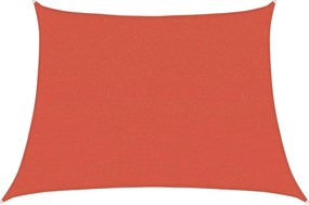 vidaXL Pânză parasolar, teracotă, trapez, 4/5x3 m, HDPE, 160 g/m²