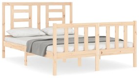 3192851 vidaXL Cadru de pat cu tăblie, dublu mic, lemn masiv