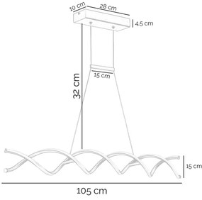 Lustră LED pe cablu ONLI DNA LED/24W/230V 4000K argintiu