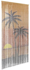 vidaXL Perdele ușă cu insecte imprimeu palmieri 90x220 cm bambus