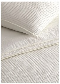 Lenjerie de pat albă din bumbac ranforcé pentru pat de o persoană 140x200 cm Waffle Striped – Mila Home Luxury