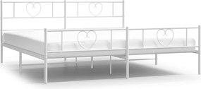 vidaXL Cadru de pat metalic cu tăblie de cap/picioare, alb, 183x213 cm
