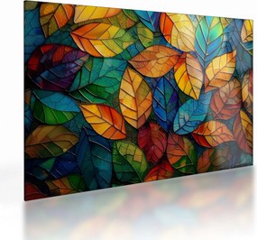 Tablou pe sticlă - Mozaic din frunze (70x50 cm)