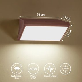 Brilagi - Aplică LED de exterior TRIANGLE, 20W, 230V, maro, IP65