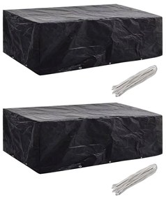 vidaXL Huse mobilier grădină 2 buc. 300x140cm set poliratan 10 ocheți