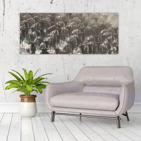 Tablou - Turmă de antilope sălbatice (120x50 cm)