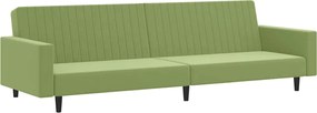 vidaXL Canapea extensibilă cu 2 locuri, verde deschis, catifea