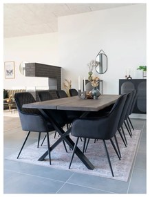 Set de scaune de sufragerie negru cu cotiere 2 buc. tapițat Harbo – House Nordic