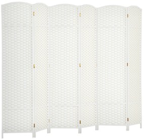 HOMCOM Separator de cameră 6 părți pliabil perete de intimitate perete de separare pentru sufragerie dormitor birou acasă Alb | Aosom Romania