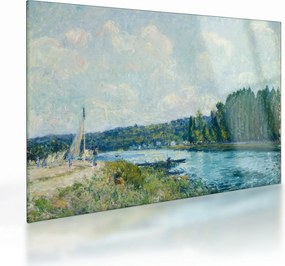 Tablou pe sticlă - Alfred Sisley, The Banks of the Oise, reproducere (70x50 cm)