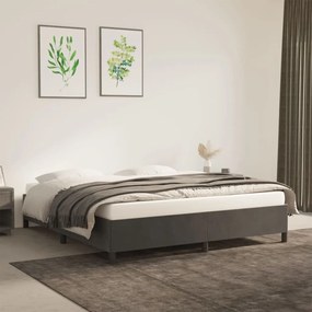 vidaXL Cadru de pat fără saltea, gri închis, 160x200 cm, catifea
