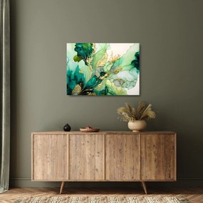 Tablou pe sticlă - Abstractizare verde (70x50 cm)