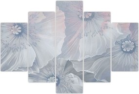 Tablou - Flori albastre pe perete (150x105 cm)