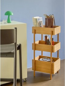 Masă consolă în culoare naturală din lemn de stejar 34x43 cm Stack – Hübsch