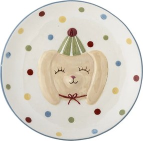 Set 3 piese din ceramică artizanală, multicolor, pictate manual cu un cățeluș vesel, pentru copii, „Party"
