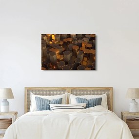 Tablou - Hexagoane de bronz (90x60 cm)