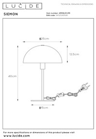 Lucide 45596/01/35 - Lampă de masă SIEMON, 1xE14/25W/230V, albastră