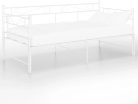 324771 vidaXL Cadru pat canapea extensibilă, alb, 90x200 cm, metal
