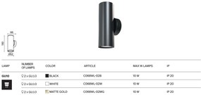 Aplica de perete cu lumina ambientala design tehnic Focus S auriu mat