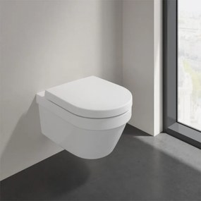 Set vas WC suspendat, Villeroy &amp; Boch, Architectura, cu capac wc soft close si quick release, alb