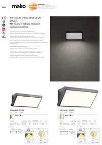 Redo 90159 - Aplică perete exterior LED MAKO 1xLED/12W/230V IP65