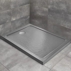 Cadita dus dreptunghiulara Radaway Doros F Stone 120x80 cm acril antracit